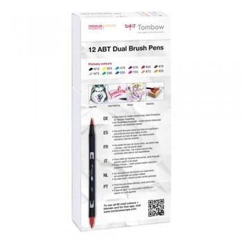 Estuche 12 rotuladores colores primarios dual brush