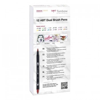 Estuche 12 rotuladores color pastel dual brush