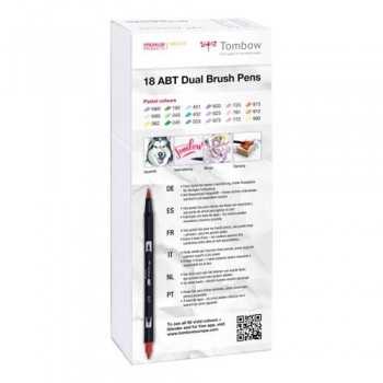 Estuche 18 rotuladores color pastel dual brush