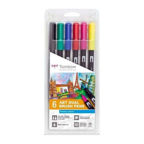 Estuche 6 rotuladores color primarios dual brush