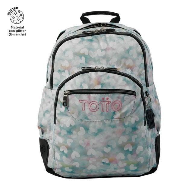 MOCHILA TOTTO RAYOL CORAZONES PASTEL 23