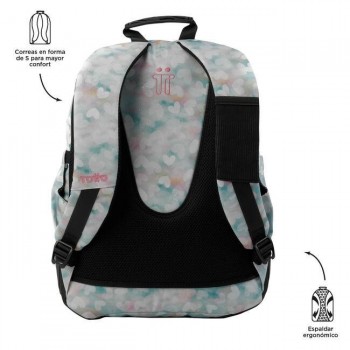 MOCHILA TOTTO RAYOL CORAZONES PASTEL 23