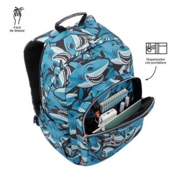 MOCHILA TOTTO ADAPTABLE TIBURONES 23 6JQ