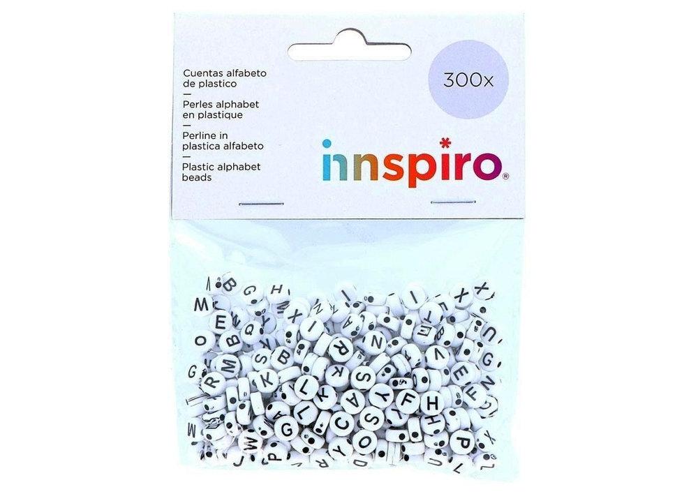 CUENTAS DE PLASTICO LETRAS COLOR BLANCO
