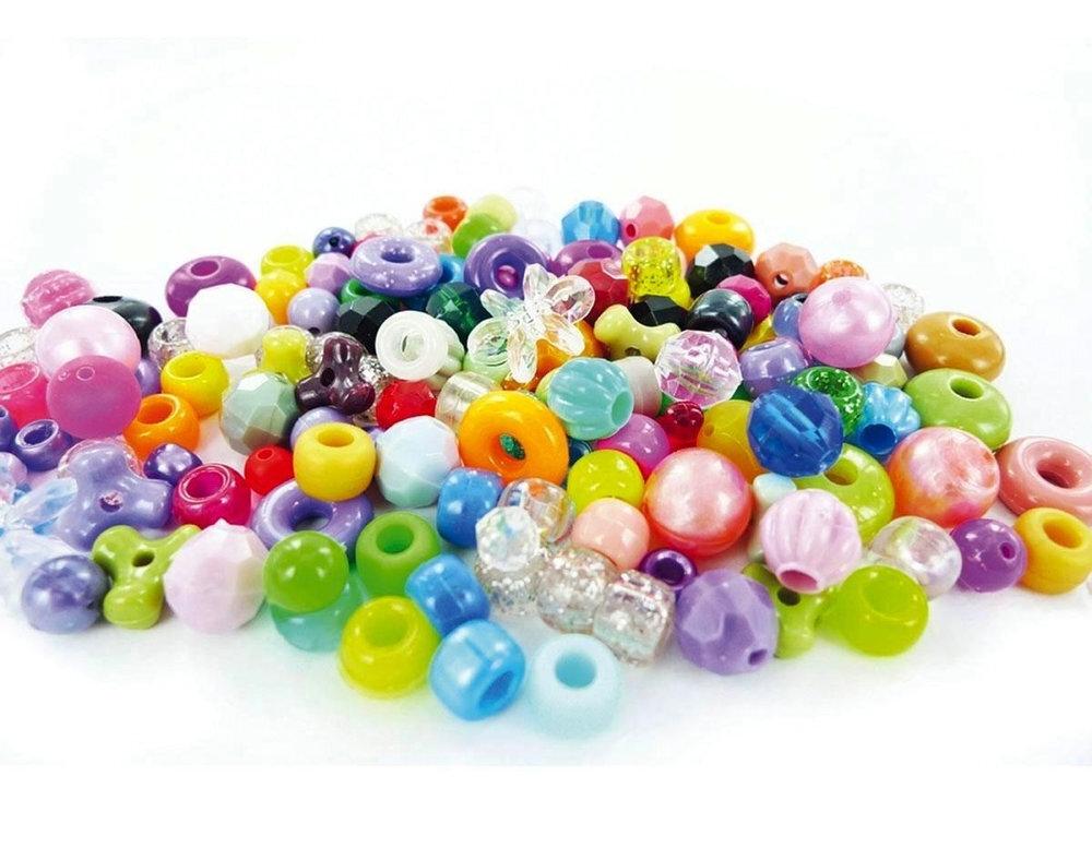 CUENTAS DE PLASTICO FORMAS Y COLORES MIXTOS
