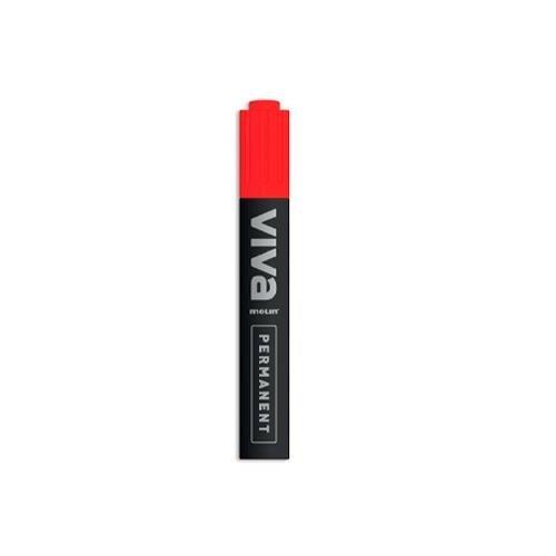 (24) ROTULADOR PERMANENTE BASICO PUNTA BISELADA TIPO 3300 COLOR ROJO