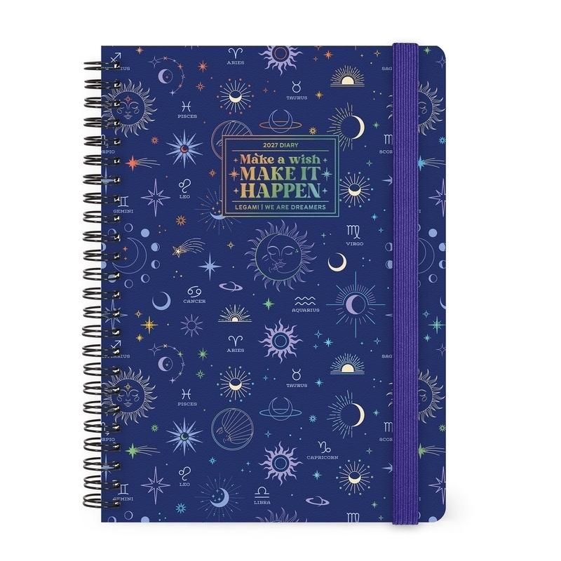 AGENDAS ANUALES LEGAMI ESPIRAL 12-MONTH DIARY 2027 - CELESTIAL - LARGE - SEMANA VISTA SPIRAL BOUND 15X21