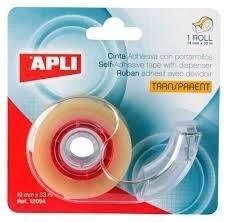 CINTA ADHESIVA APLI 19X33+DISP TRANSP