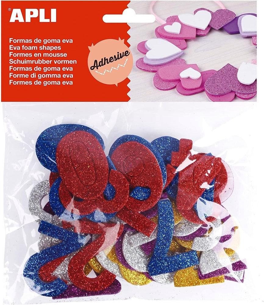 APLI FORMAS GOMA EVA ADH PURP NUMEROS COLOR 50 UD