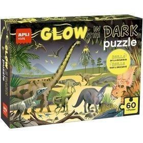 JUEGOS EDUCATIVOS APLI PUZZLE 60 PIEZAS GLOW IN THE DARK DINOSAURIOS