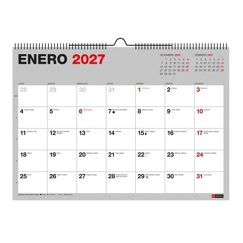 CALENDARIO PARED 2027 A3 P/ESCRIBIR BASIC