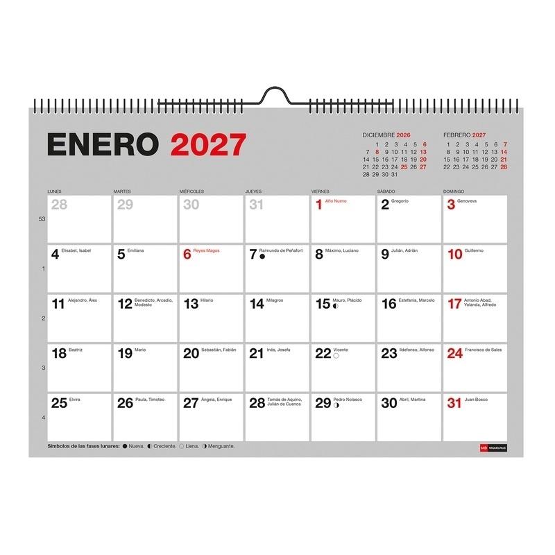 CALENDARIO PARED 2027 21X15 P/ESCRIBIR BASIC