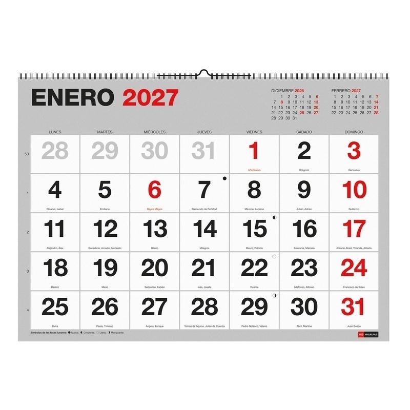 CALENDARIO PARED 2027 XL NUM.GDS+ESCRIBIR BASIC 2