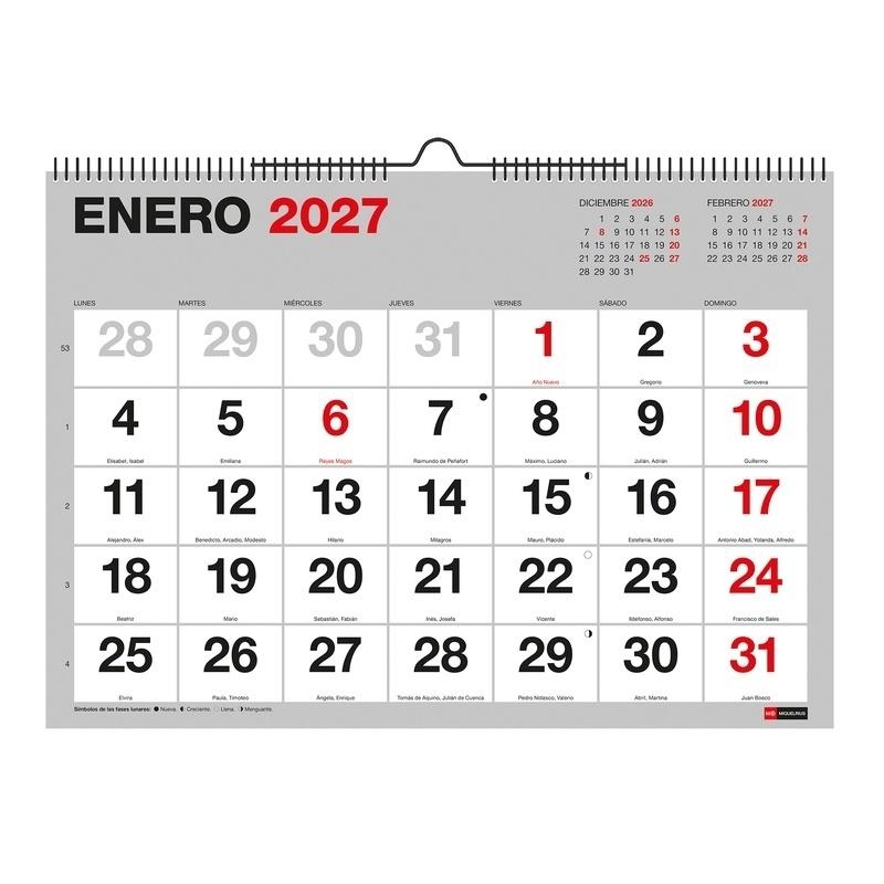 CALENDARIO PARED 2027 A3 NUM.GDS BASIC
