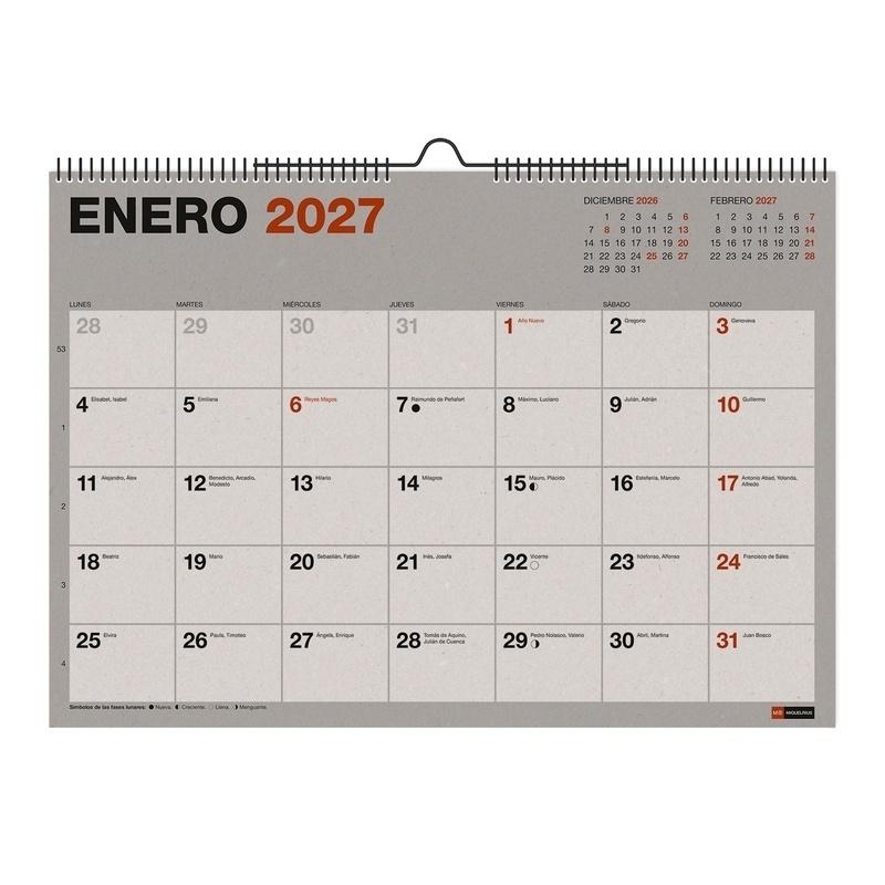CALENDARIO PARED 2027 A3 RECYCLED