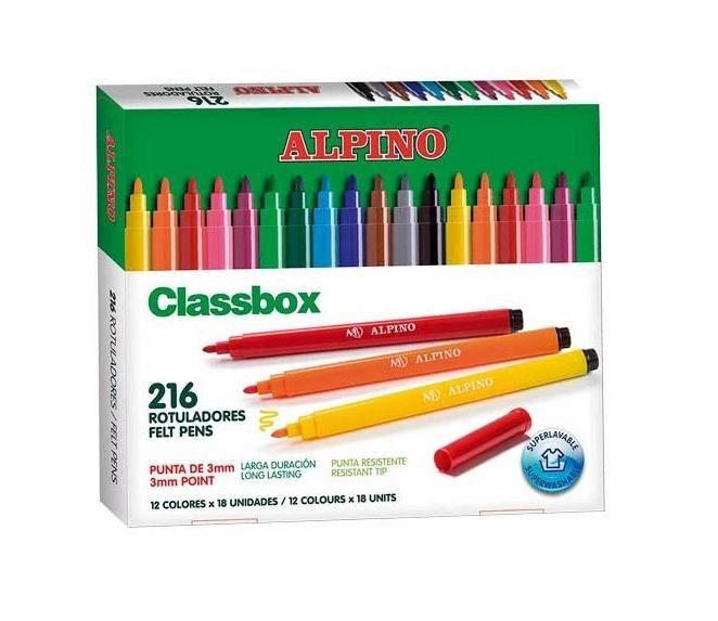 ROTULADORES ALPINO SCHOOLPACK 216 UNIDADES