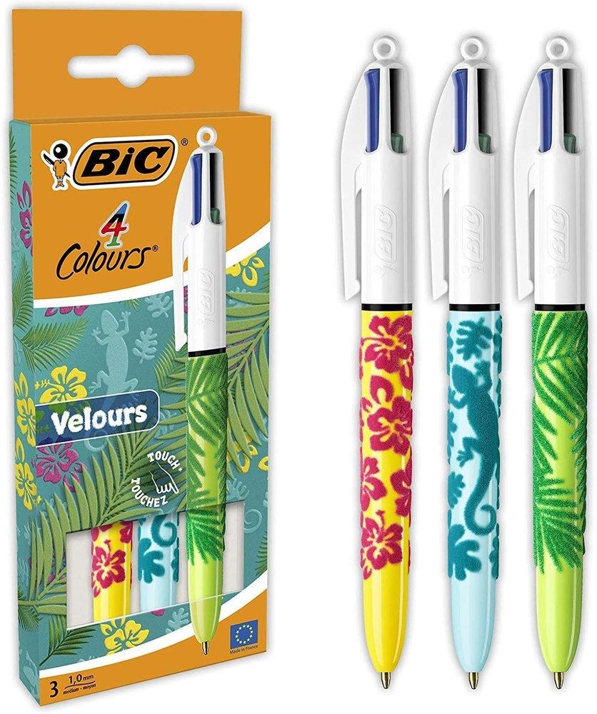 BOLIGRAFO BIC DECORADO DE PUNTA MEDIA 4 COLORES