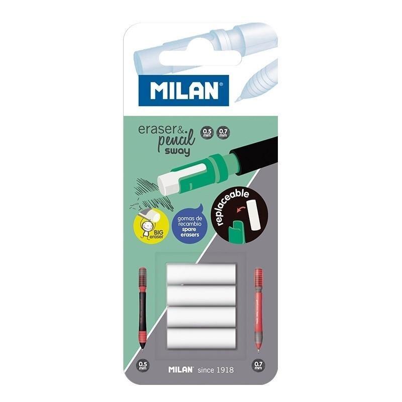 MILAN BLISTER 4 GOMAS DE RECAMBIO PARA PORTAMINAS SWAY