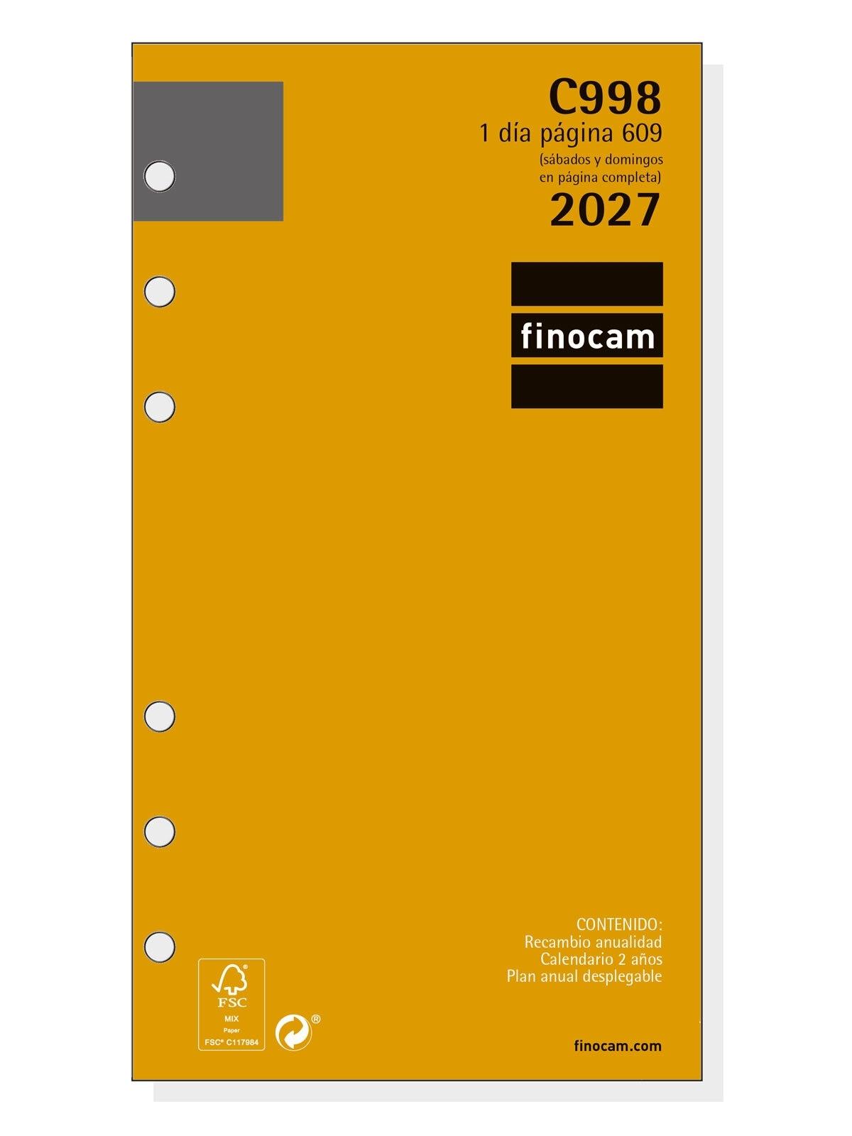RECAMBIO AGENDA ANUAL FINOCAM 2027 C998 1DP