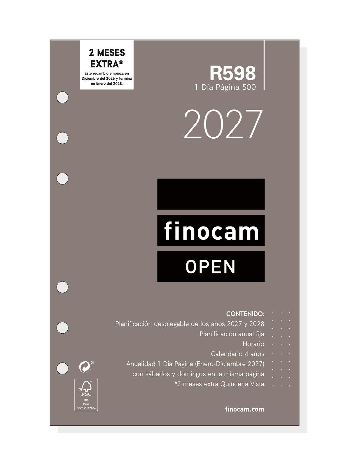RECAMBIO AGENDA ANUAL FINOCAM 2027 R598 500 1DP