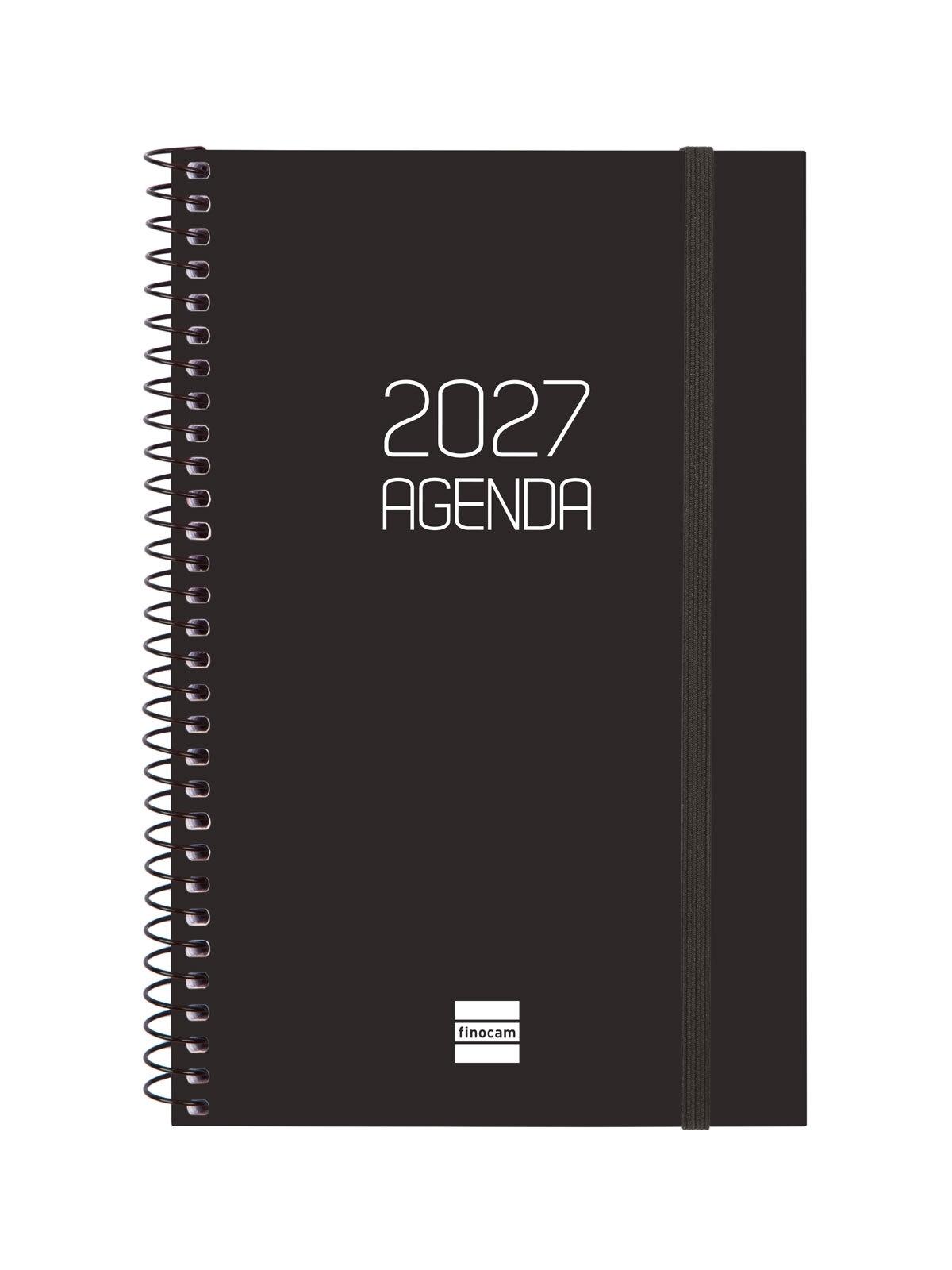 AGENDA ESPIRAL ANUAL 2027 BASICS OPAQUE E5 SVH 2027 NEGRO+  117x181 mm