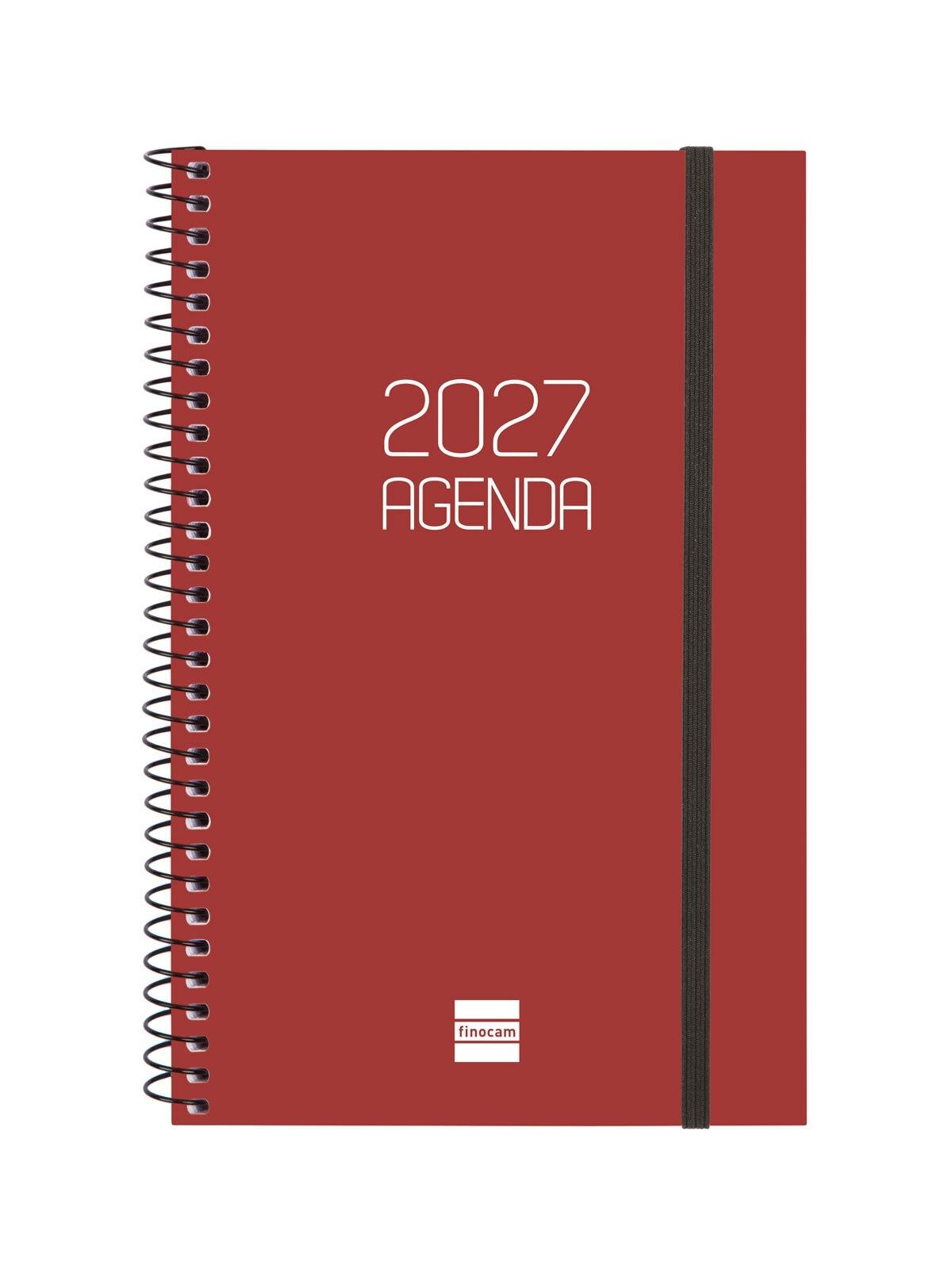 AGENDA ESPIRAL ANUAL 2027 BASICS OPAQUE E5 SVH 2027 BURDEOS+  117x181 mm
