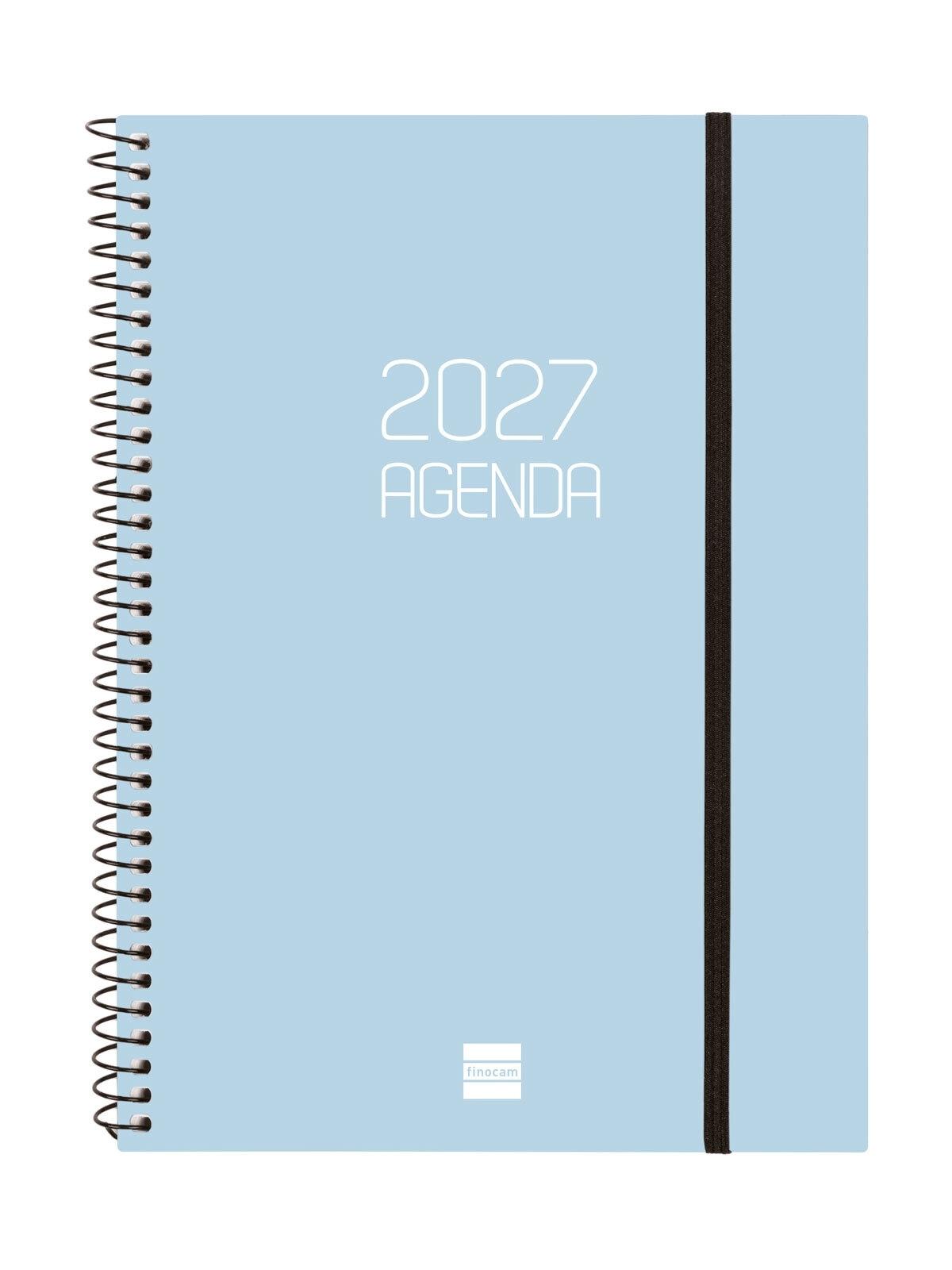AGENDAS ANUALES 2027 OPAQUE E10 (155X215) SEMANA VISTA COLOR CELESTE