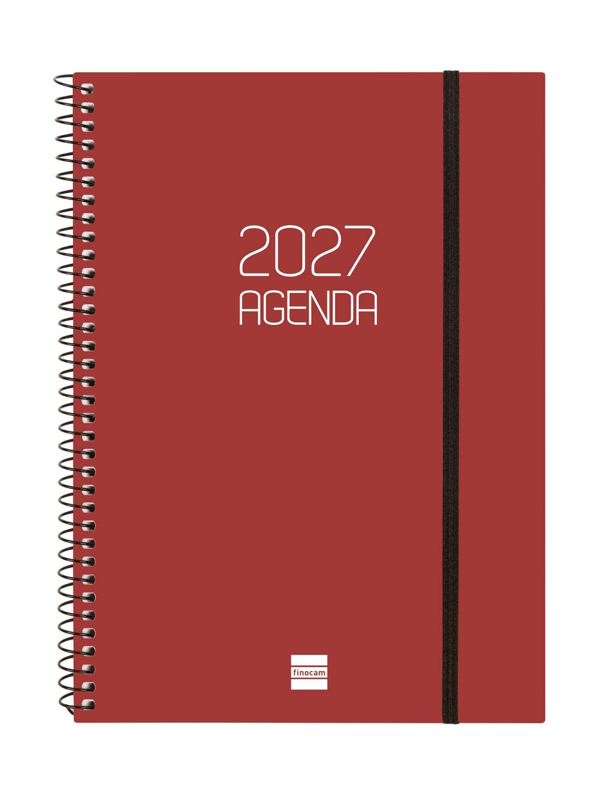 AGENDAS ANUALES 2027 OPAQUE E10 (155X215) SEMANA VISTA COLOR BURDEOS