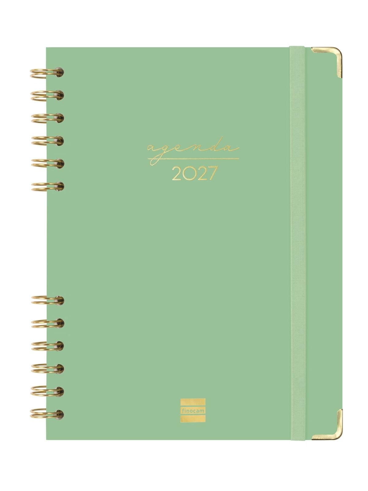 AGENDA ESPIRAL ANUAL 2027 FINOCAM ALMA E10 155X212 SVH VERDE