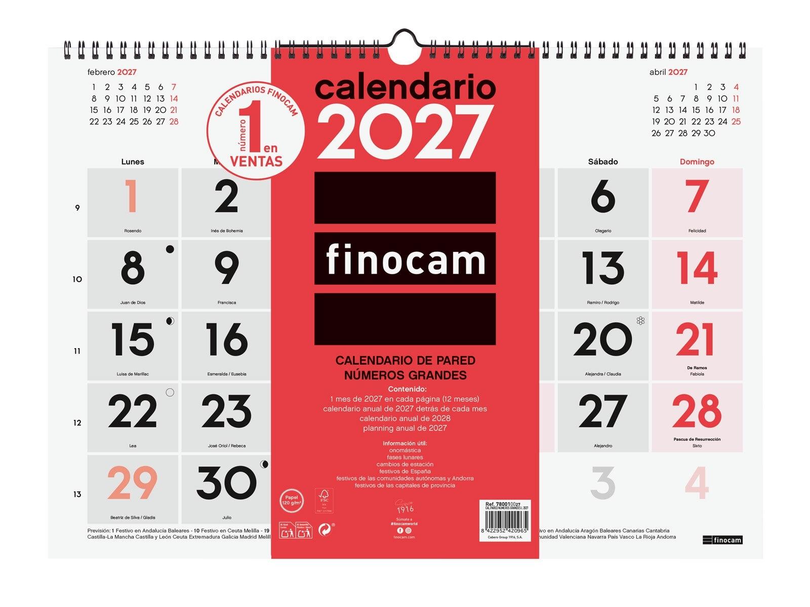 CALENDARIO PARED 2027 FINOCAM NUMEROS GRANDES L (430x310)