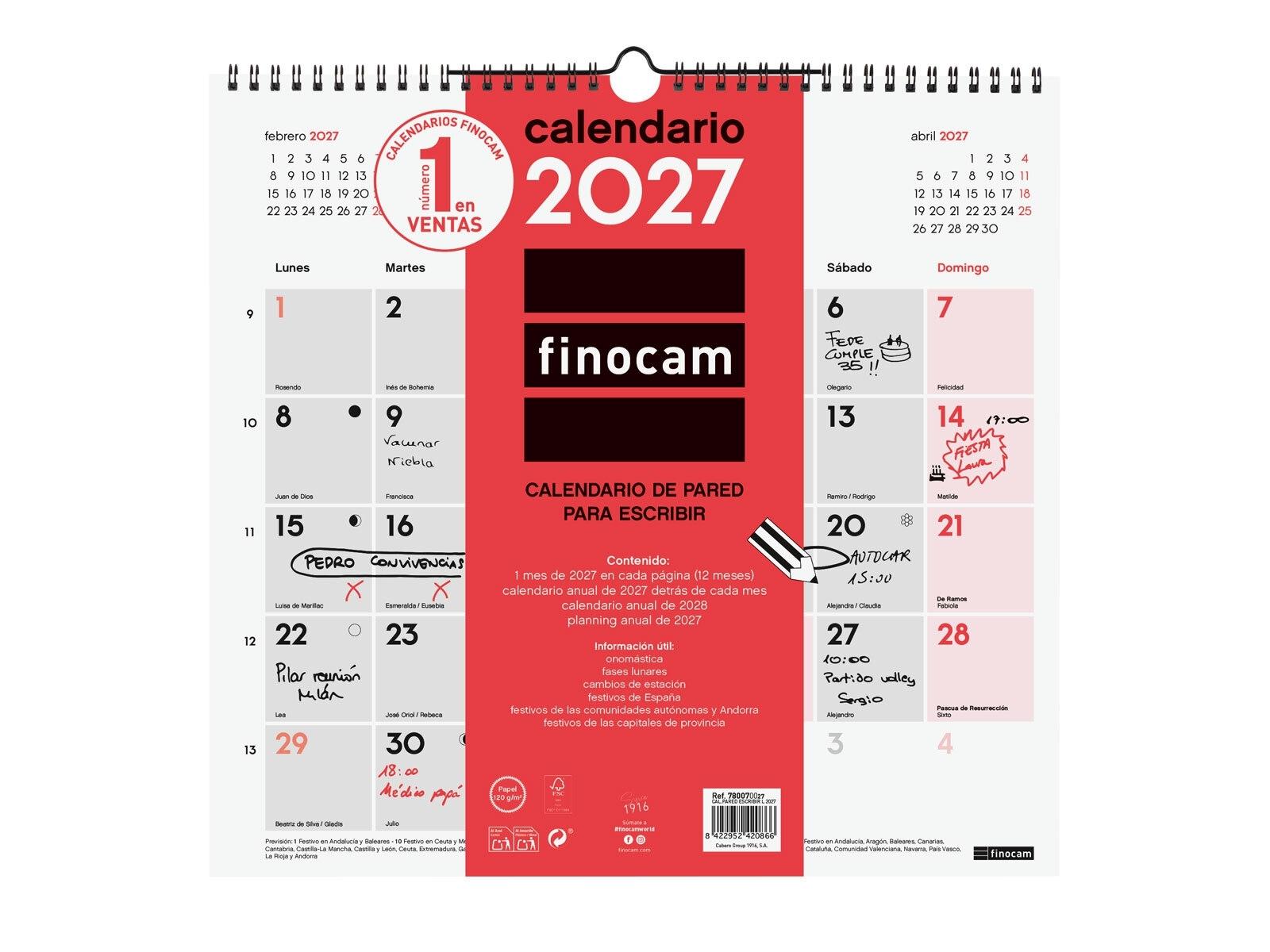 CALENDARIO PARED 2027 FINOCAM ESCRIBIR L (340x320)