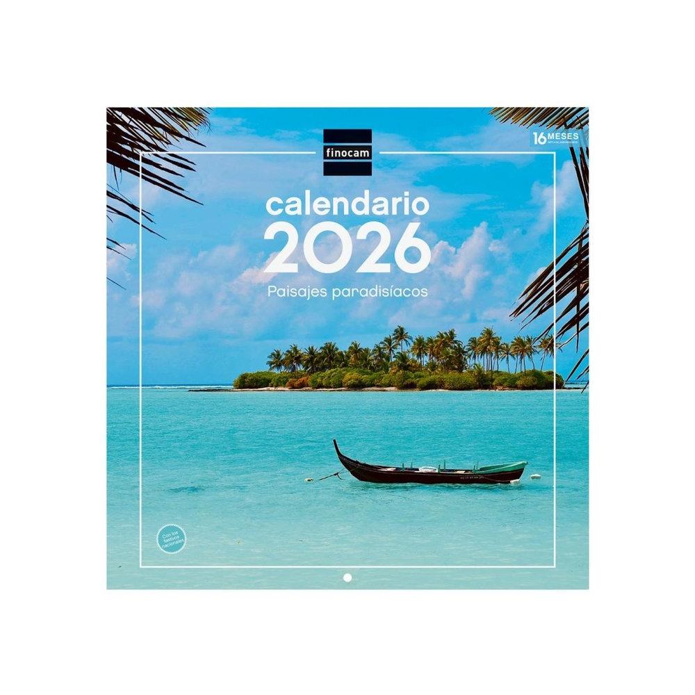 CALENDARIO PARED FINOCAM 2026 30X30 PAISAJES PARADISIACOS