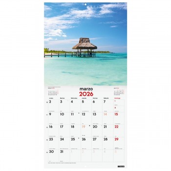 CALENDARIO PARED FINOCAM 2026 30X30 PAISAJES PARADISIACOS