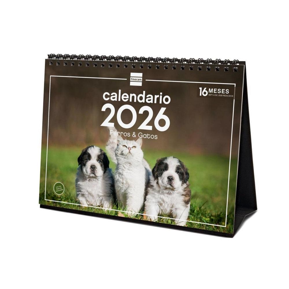 CALENDARIO SOBREMESA FINOCAM 2026 PERROS Y GATOS