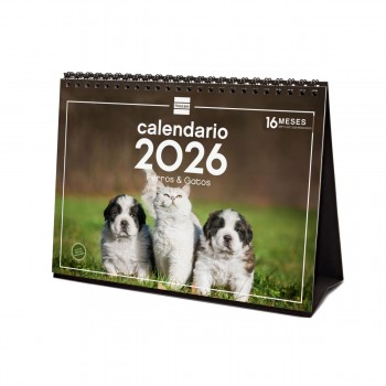 CALENDARIO SOBREMESA FINOCAM 2026 PERROS Y GATOS