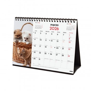 CALENDARIO SOBREMESA FINOCAM 2026 PERROS Y GATOS