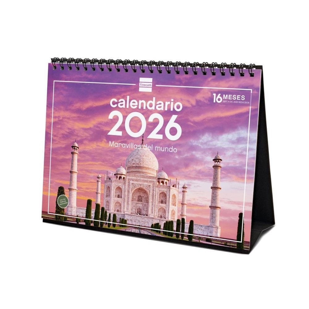 CALENDARIO SOBREMESA FINOCAM 2026 MARAVILLAS MUNDO