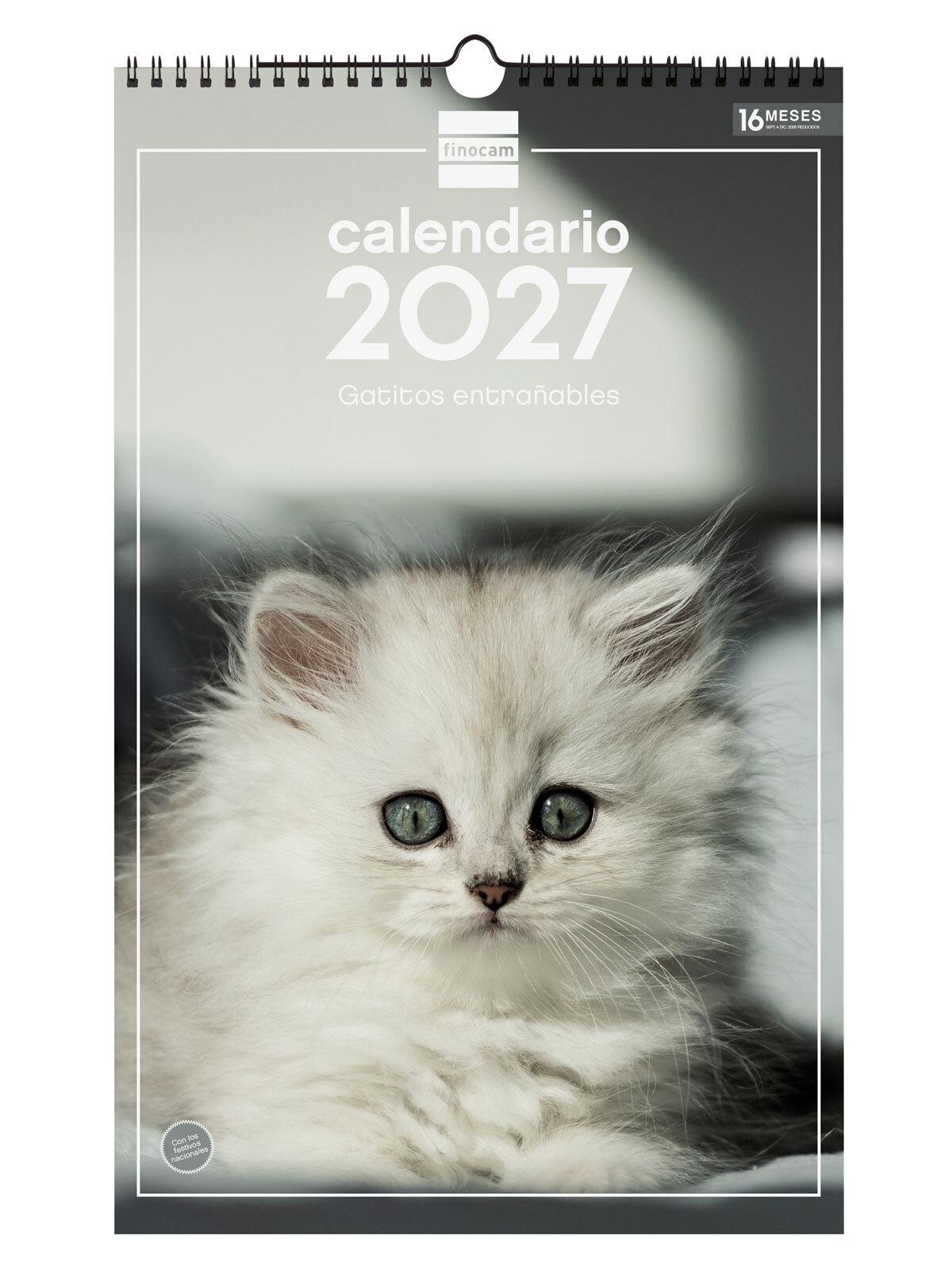 CALENDARIO PARED FINOCAM 2027 25X40 GATITOS