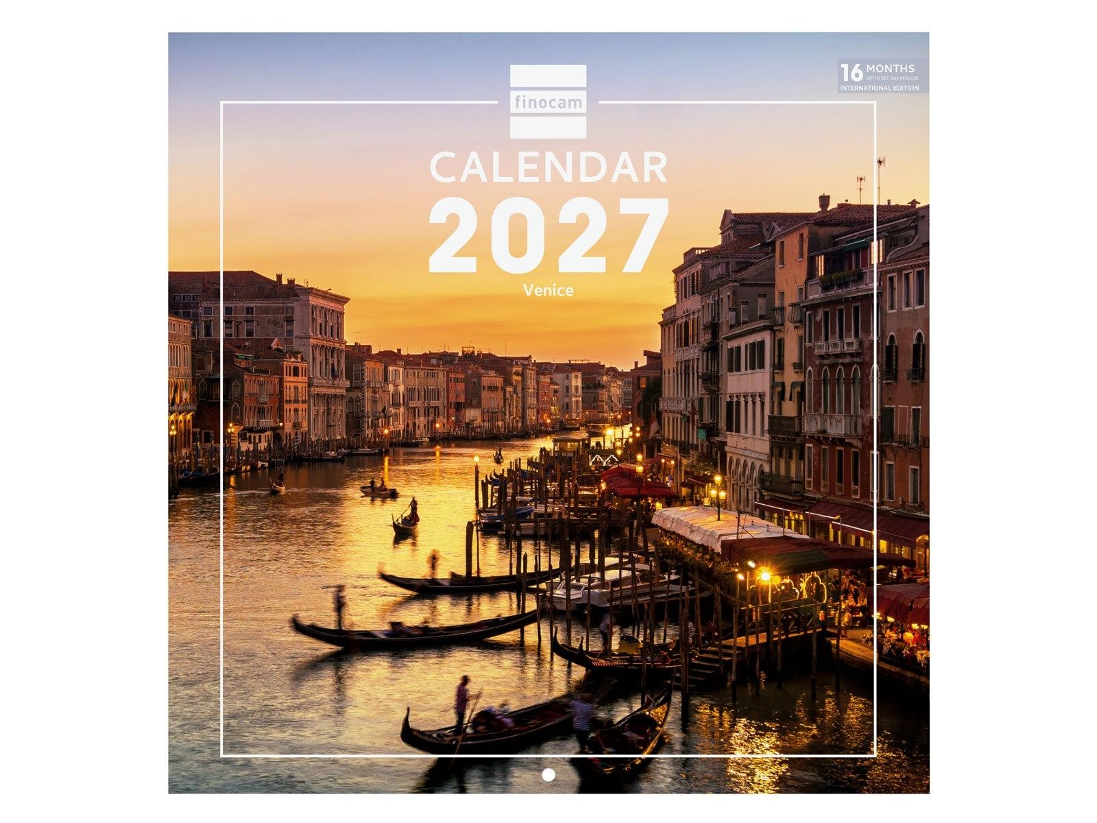 CALENDARIO ANUAL 2027  WALL CAL.30X30 2027 VENICE INTL+ 300x300 mm