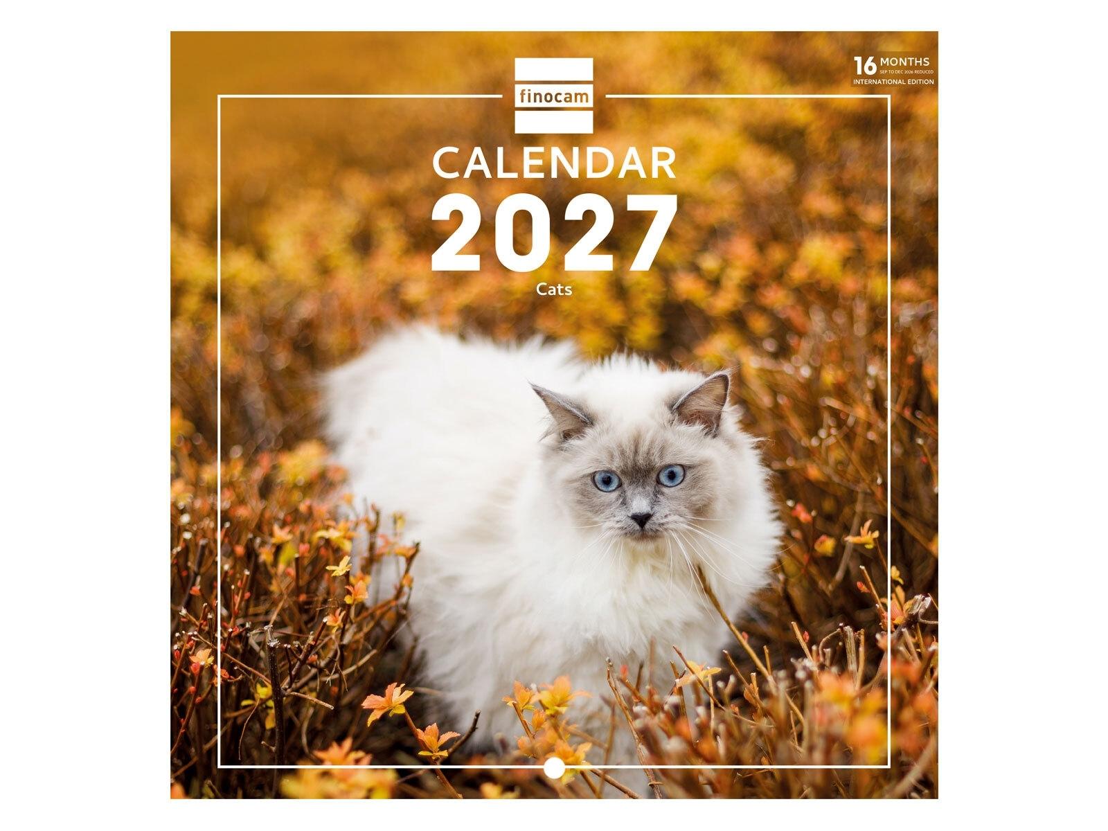 CALENDARIO PARED FINOCAM 2027 18X18 CATS