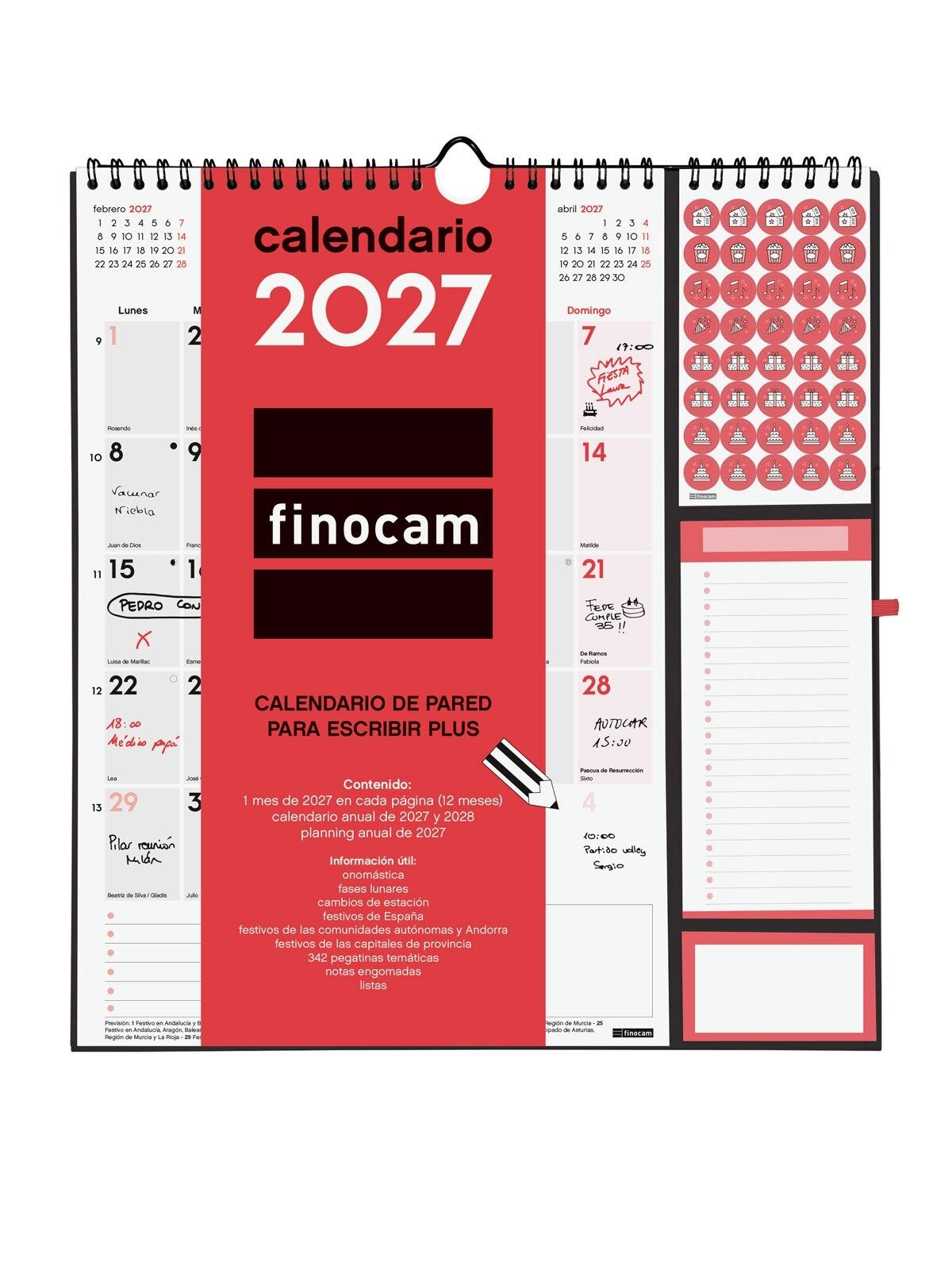 CALENDARIO PARED FINOCAM ESCRIBIR PLUS 2027