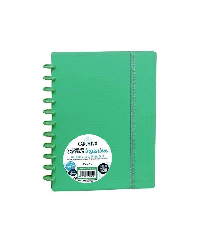 CUADERNO CARCHIVO INGENIOX 80H A4 COLOR VERDE