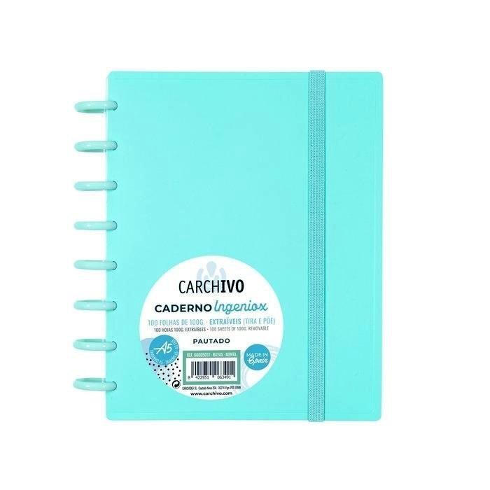 CUADERNO INGENIOX A4 80 HOJAS CUADRICULA MENTA