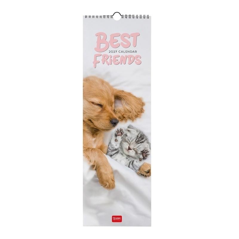 CALENDARIO PARED LEGAMI 2027 - ANIMALS - BEST FRIENDS - 16X49 16X49