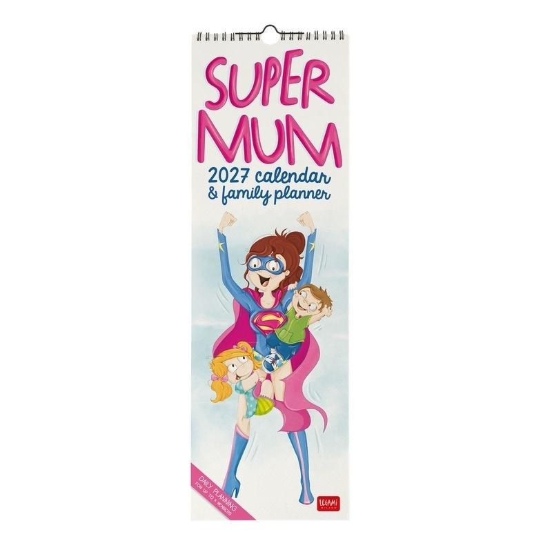 CALENDARIO PARED LEGAMI 2027 - FAMILY PLANNER - SUPER MUM - 16X49 16X49