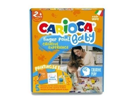 SET REGALO CARIOCA BABY PINTURA DEDOS, ROTULADORES, DELANTAL, PINCEL, HOJA 70X40 +2AÑOS