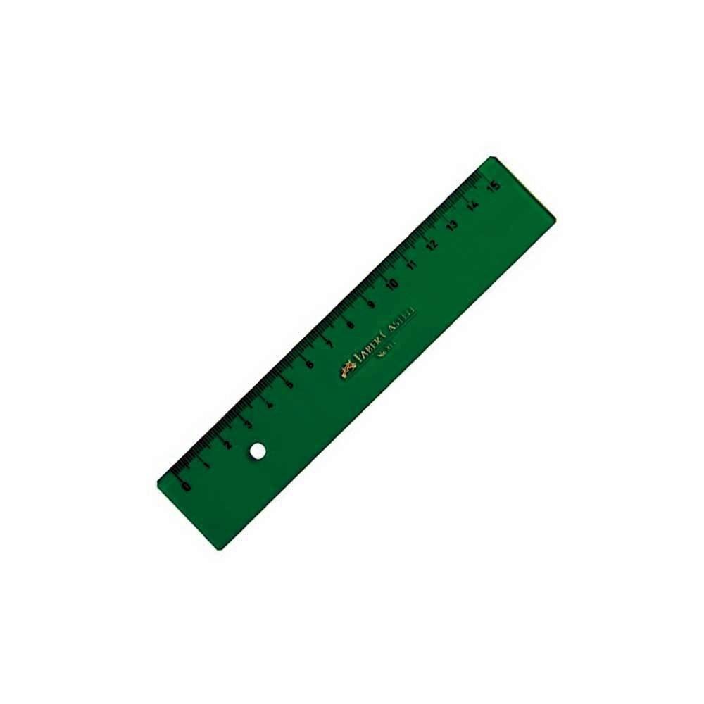 REGLA GRADUADA DE 15 CENTIMETROS FABER CASTELL COLOR VERDE