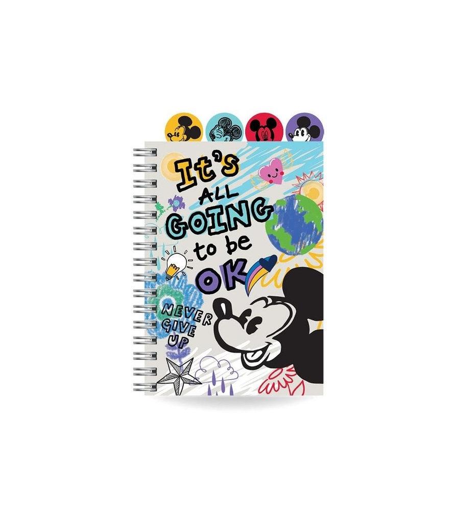 CUADERNO ESPIRAL MICKEY MOUSE A5 CON DIVISORES CUADRÍCULA 80G 100 HOJAS
