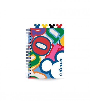 CUADERNO ESPIRAL MICKEY MOUSE A5 CON DIVISORES CUADRÍCULA 80G 100 HOJAS
