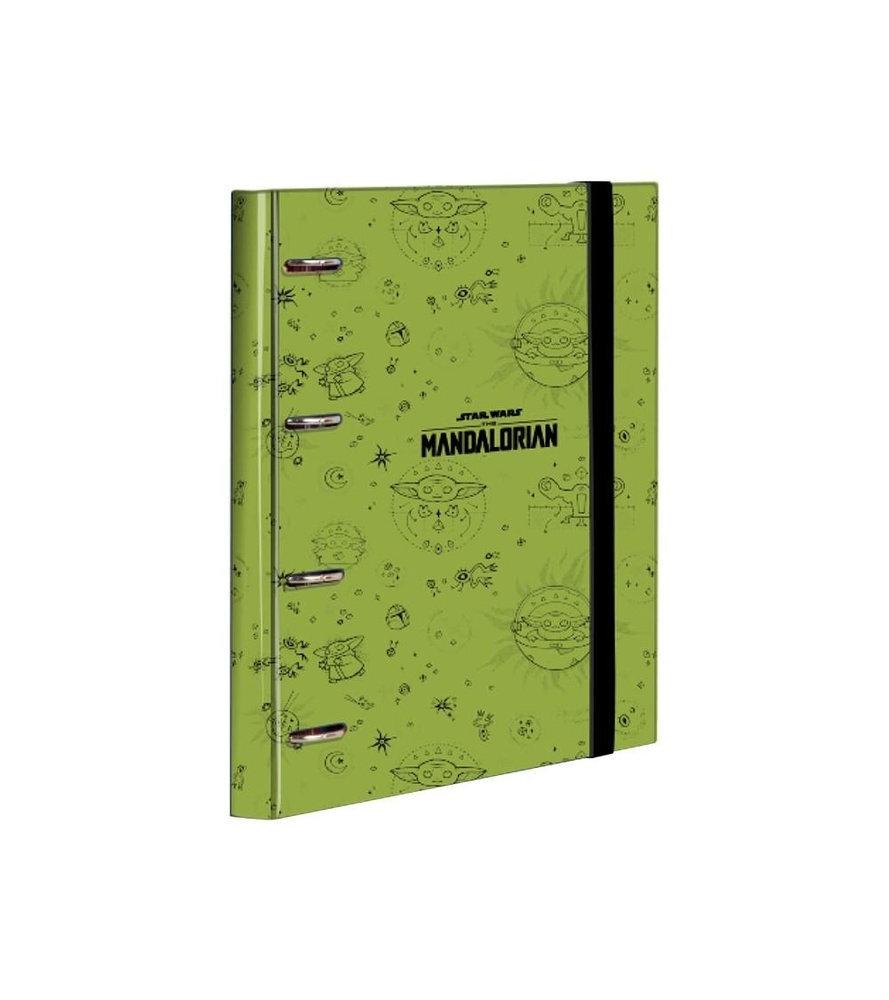 CARPETA RINGBOOK MANDALORIAN A4 CON BANDA ELÁSTICA RECAMBIO CUADRÍCULA Y DIVISORES